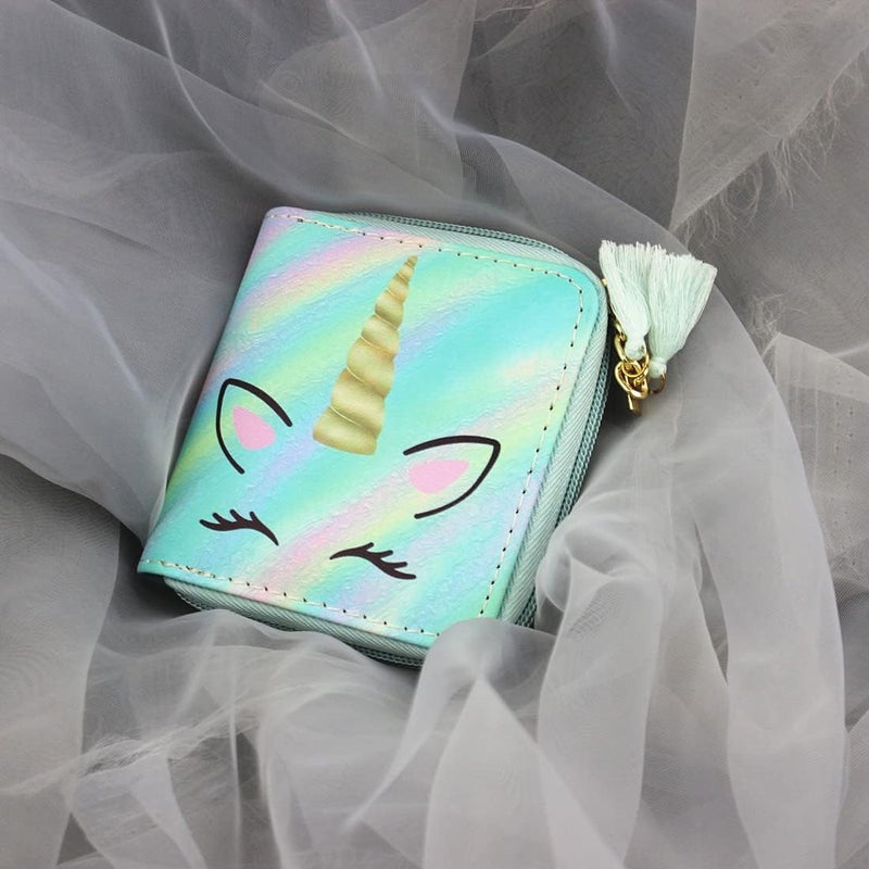 Timlee Cute Rainbow Unicorn Wallet For Girls Kids Zipper Wallet Short Clutch Bag PU Leather Purse,Christmas Gift Women Wallets (0316M) - Image 3